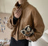 Women's Tooling Style Leather Jacket Jacket With Stand-up Collar - ROUTINE FASHION